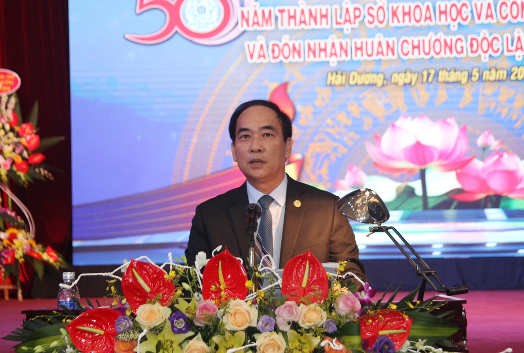 Diễn văn tại lễ kỷ niệm 50 năm thành lập Sở Khoa học và Công nghệ tỉnh Hải Dương (1968-2018)