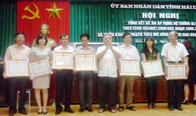 Hải Dương: Áp dụng hệ thống quản lý chất lượng theo TCVN ISO 9001:2000 và triển khai kế hoạch theo mô hình khung tại các cơ quan hành chính nhà nước giai đoạn...